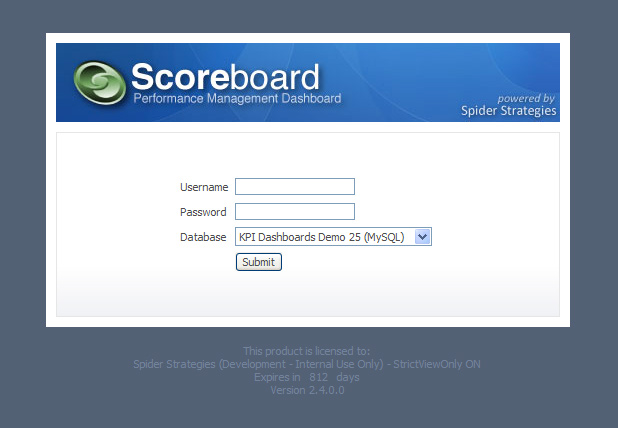 strategy execution software login screen