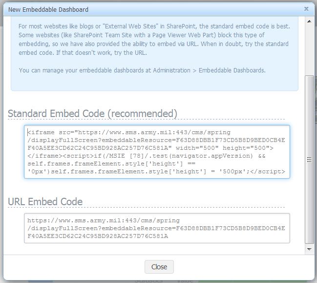 embed code for embedded bi