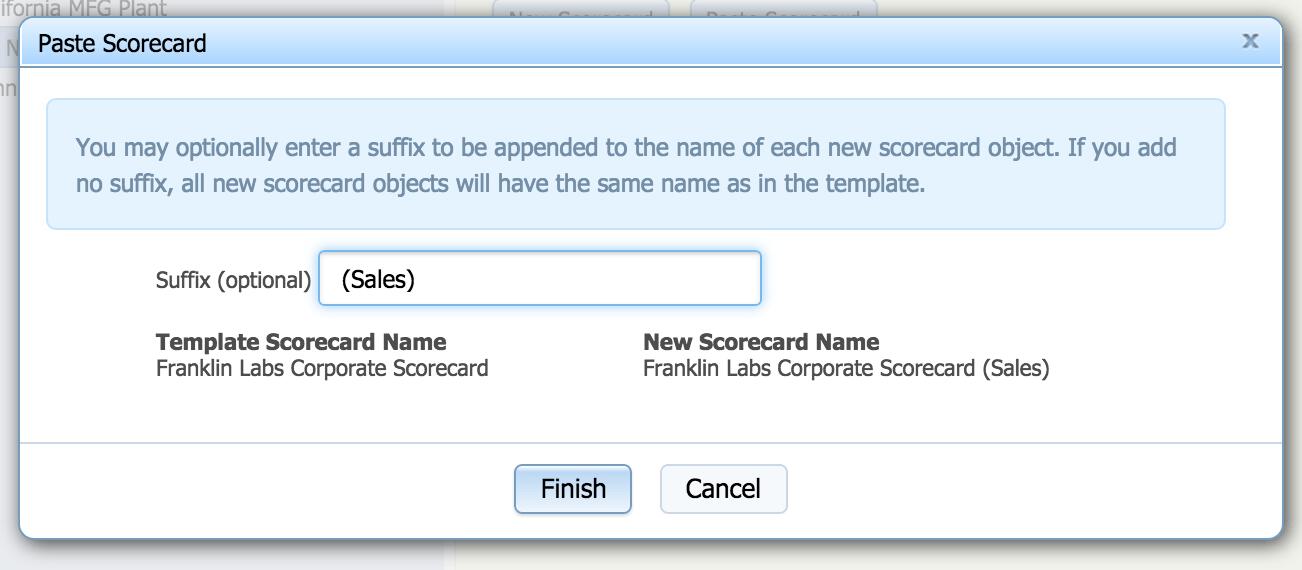 rolling out templated scorecards