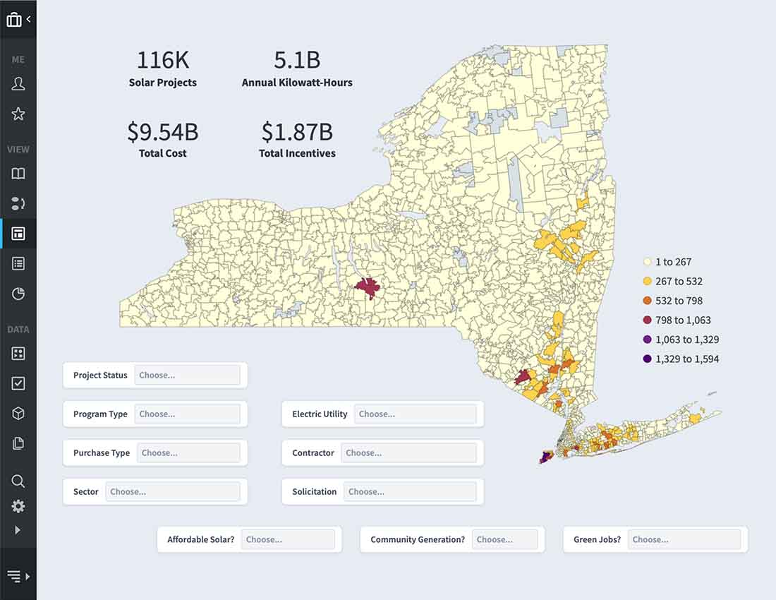 a geospatial BI map of new york